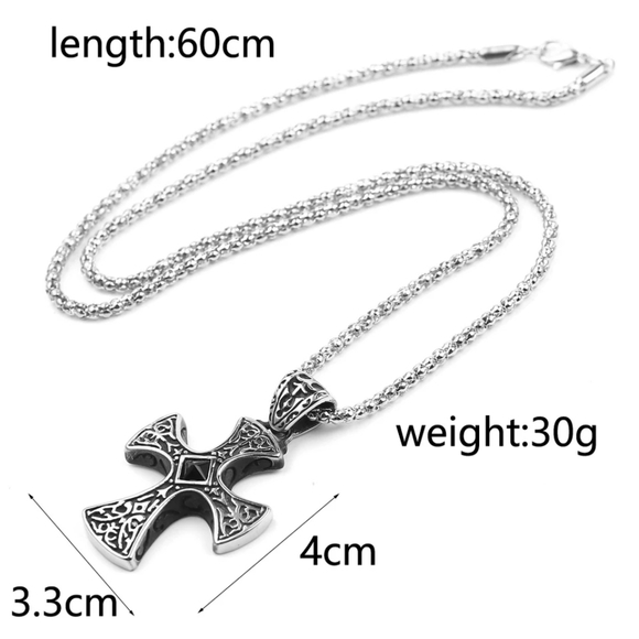 Retro Black Natural Stones Cross - Picture 4 of 7